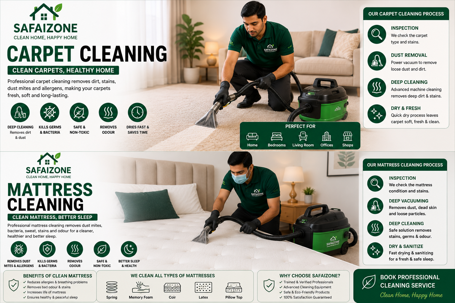 Carpet and mattress cleaning tips